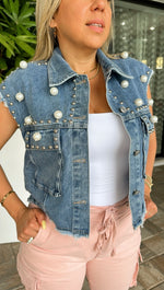 Load image into Gallery viewer, Denim Pearl Vest
