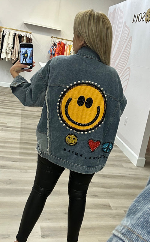 Happy Face Denim Jacket